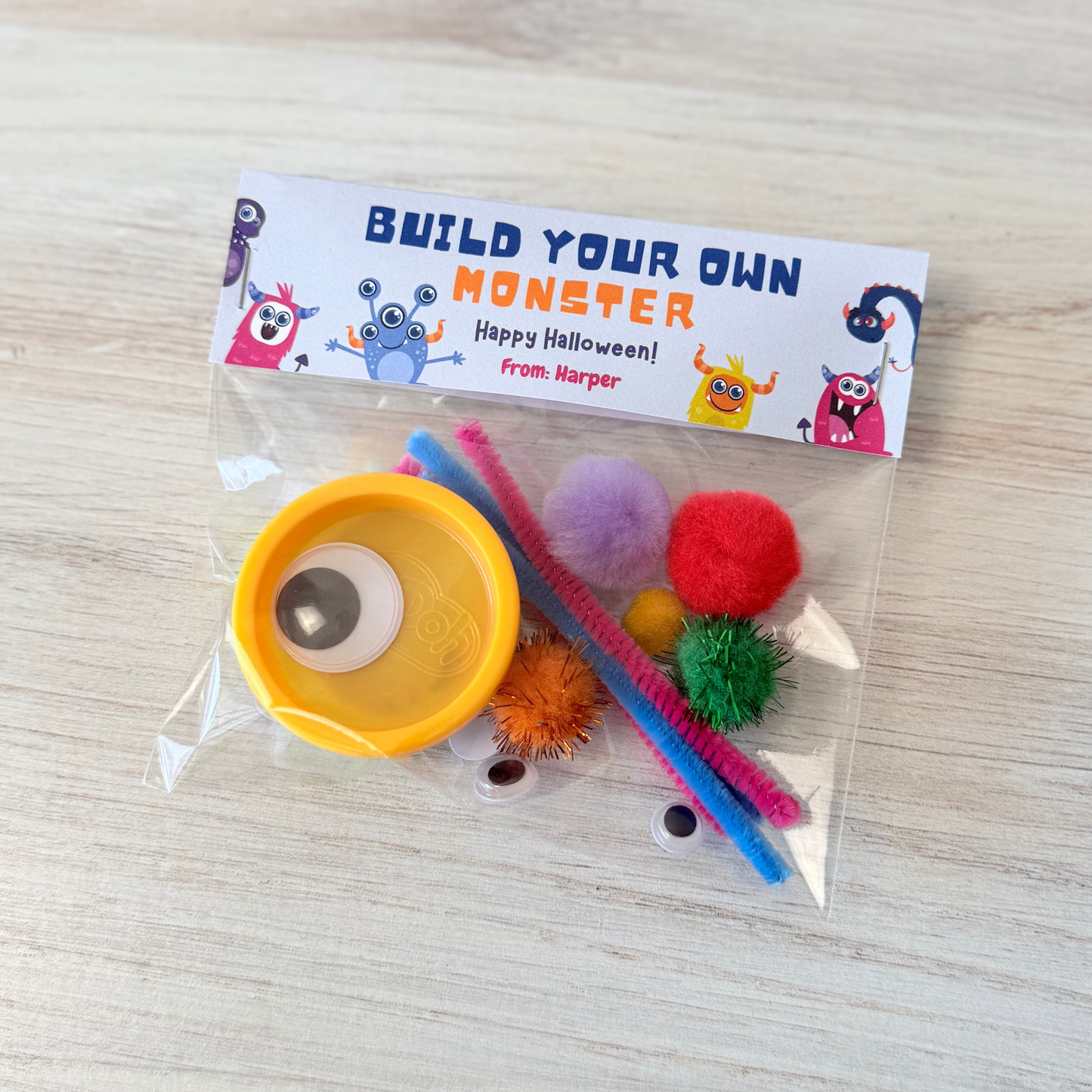Build Your Own Monster Halloween Craft Kit – Personalized Halloween Party Favor for Kids