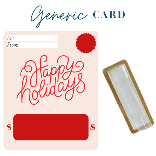 Red Happy Holidays Money holder greeting card