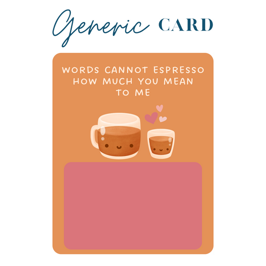 Words cannot Espresso Gift Card holder greeting card