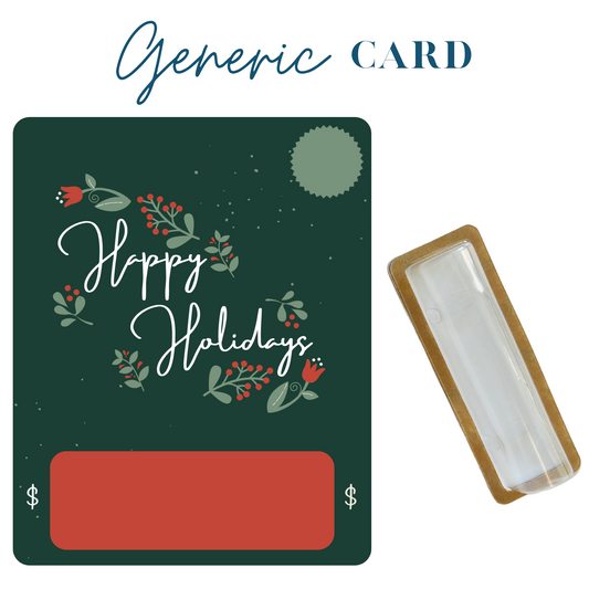 Green Happy Holidays Money holder greeting card