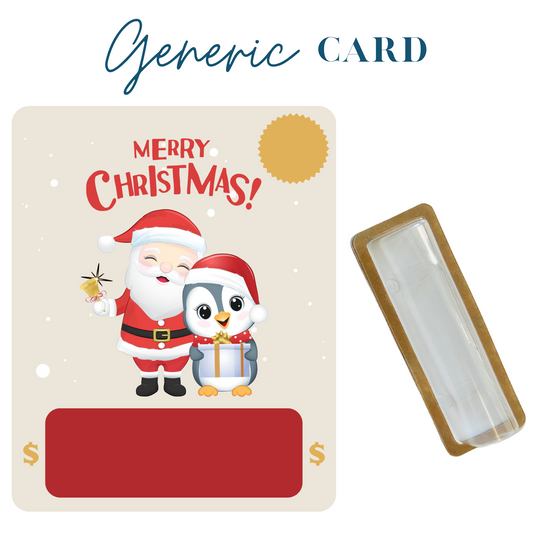 Santa & Penguin Christmas Money holder greeting card