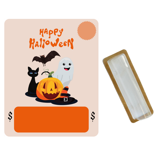 Orange Happy Halloween Money holder greeting card