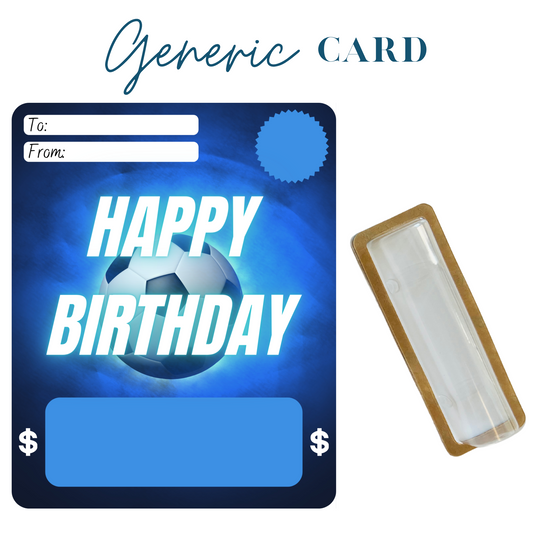 Light Blue Soccer Birthday Money holder greeting card