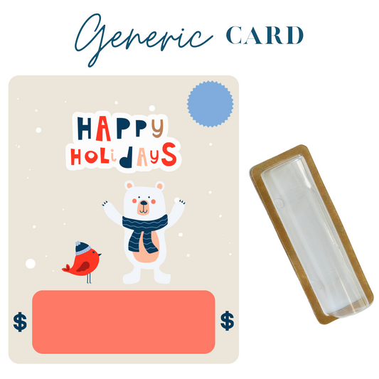 Bear & Bird Holiday Money holder greeting card