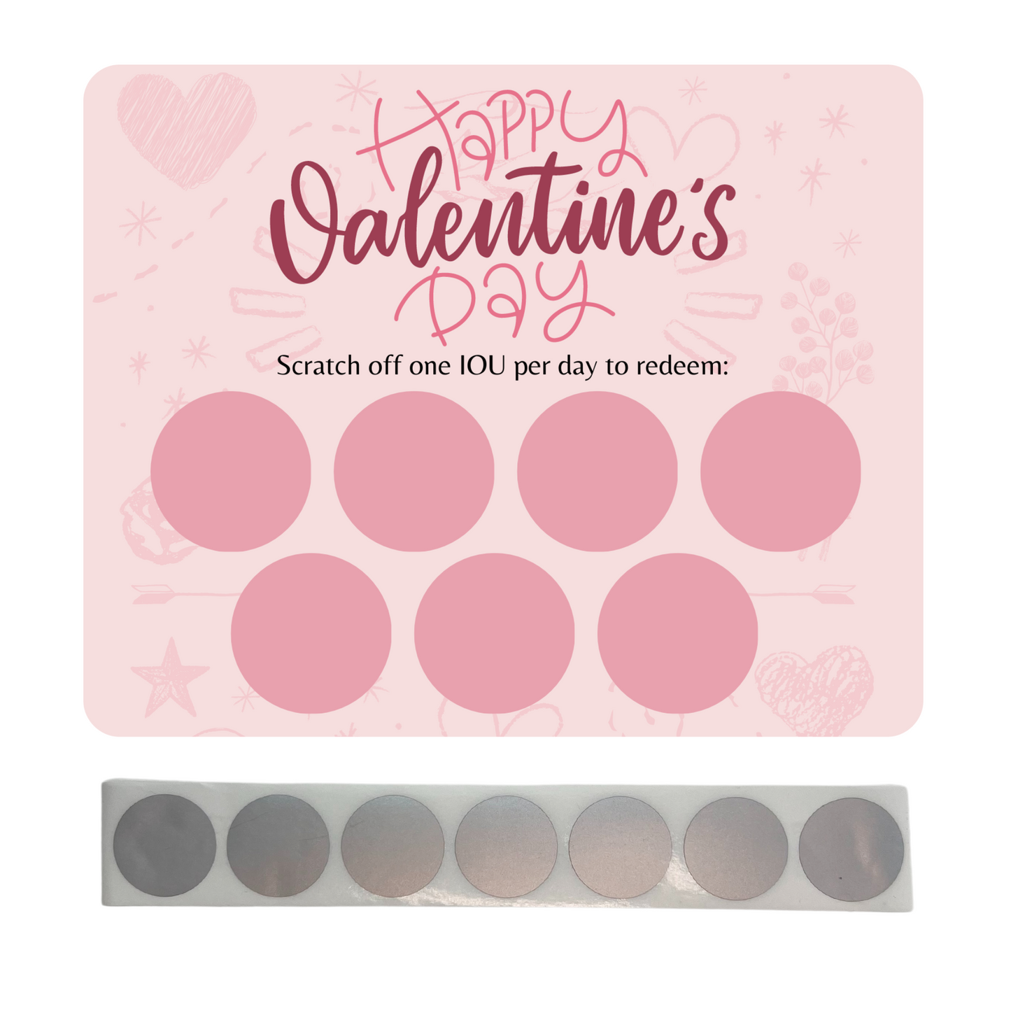DIY Valentine's Day scratch card kit