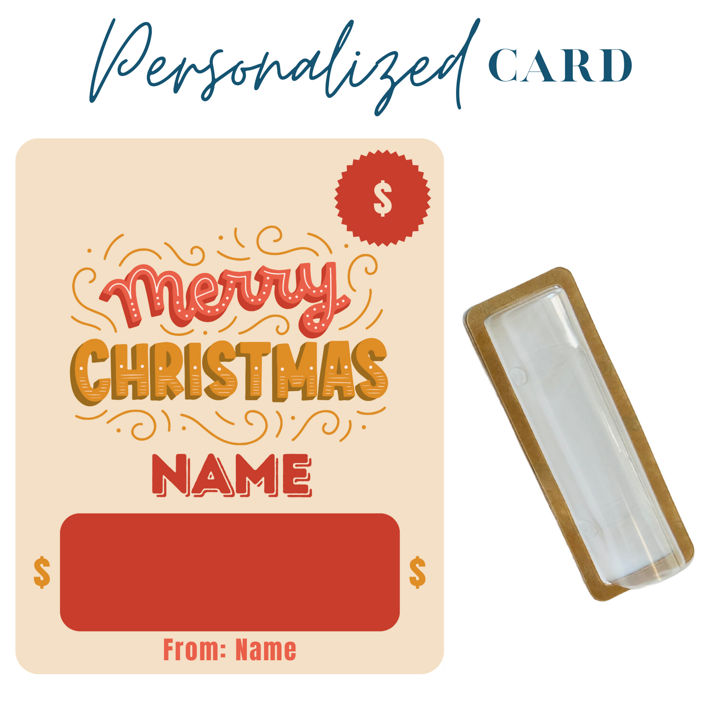 Orange Merry Christmas Money holder greeting card