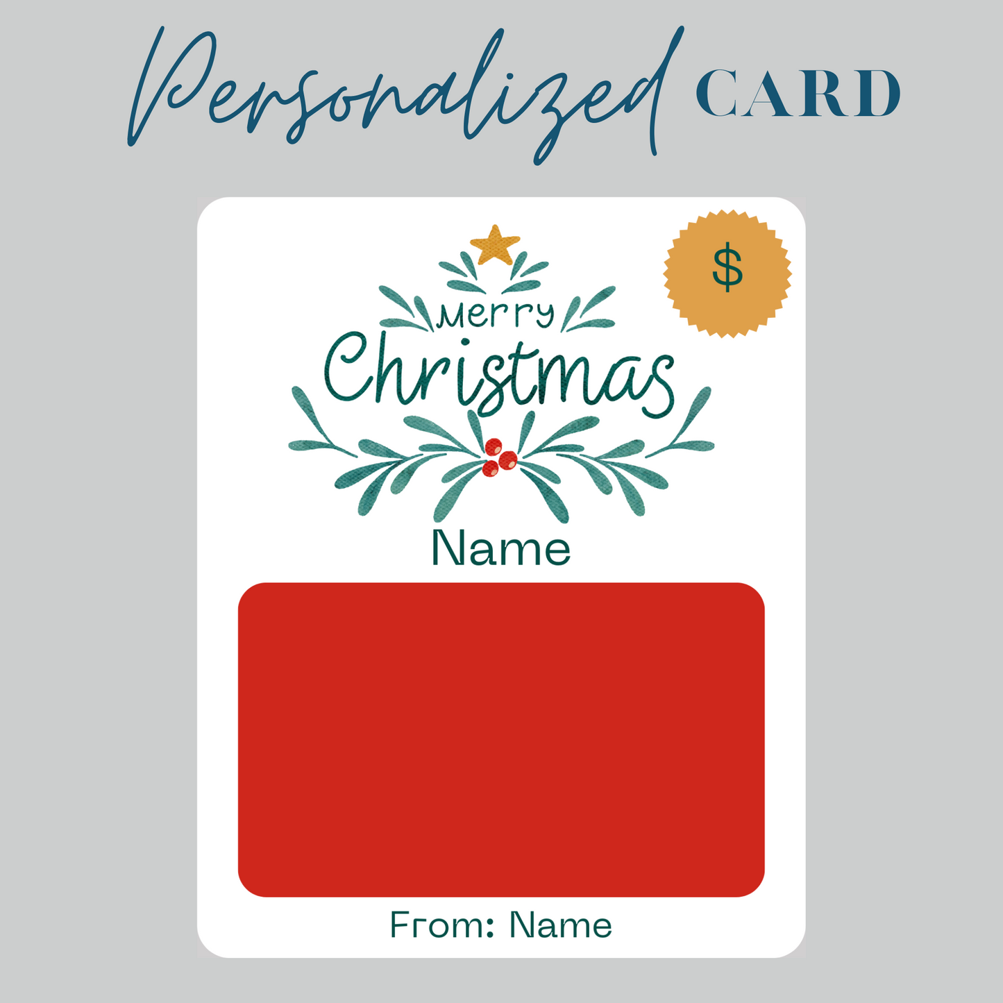 Merry Christmas Tree Gift Card holder greeting card