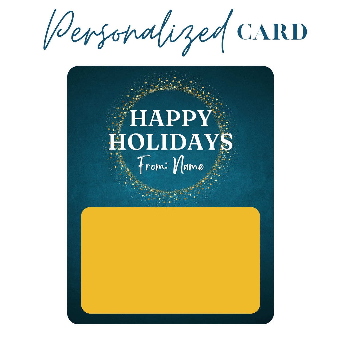 Gold Happy Holidays Gift Card holder greeting card