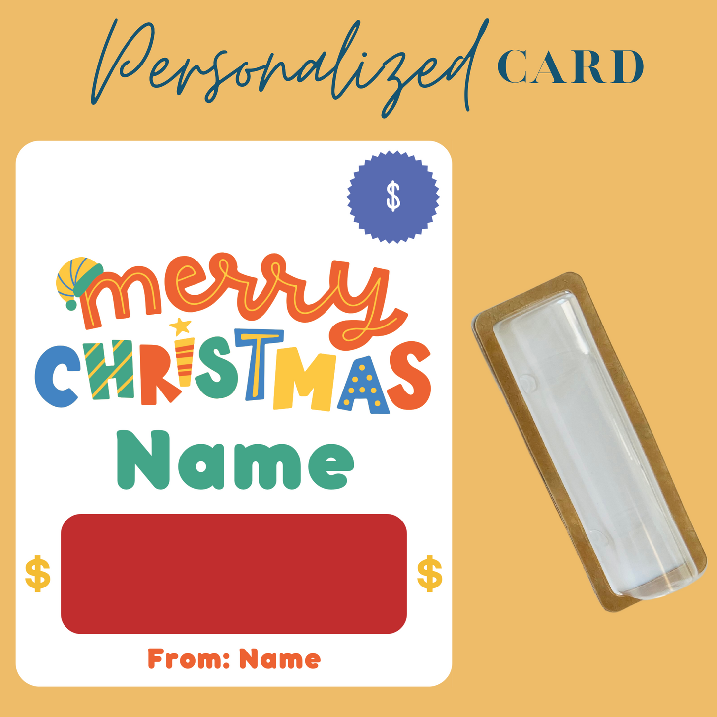 Festive Merry Christmas Money holder greeting card