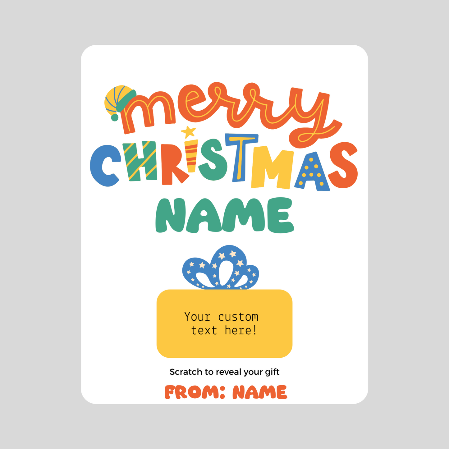 Festive Merry Christmas Scratch Greeting Card