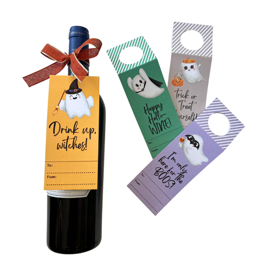 Halloween Wine Bottle Labels - 4 pack