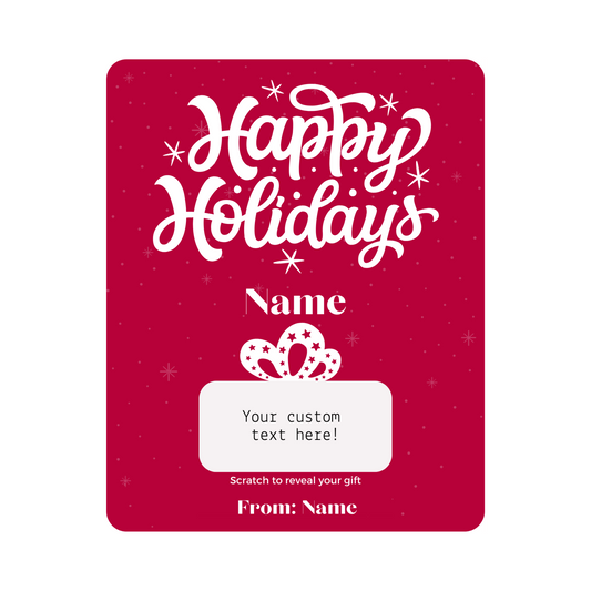 Red & White Happy Holidays Scratch Greeting Card