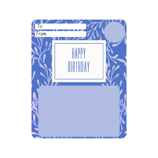 Blue Flower Birthday Gift Card holder greeting card