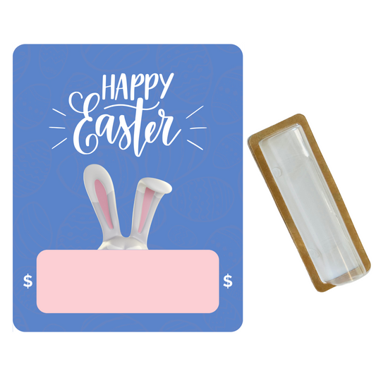 Pink & Blue Bunny Ears Money holder greeting card