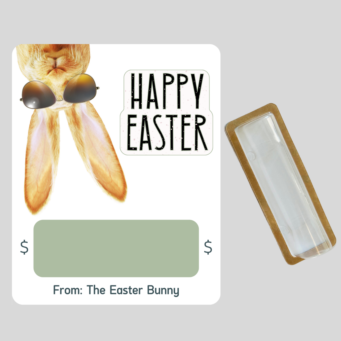 Funny Bunny Happy Easter Money holder greeting card