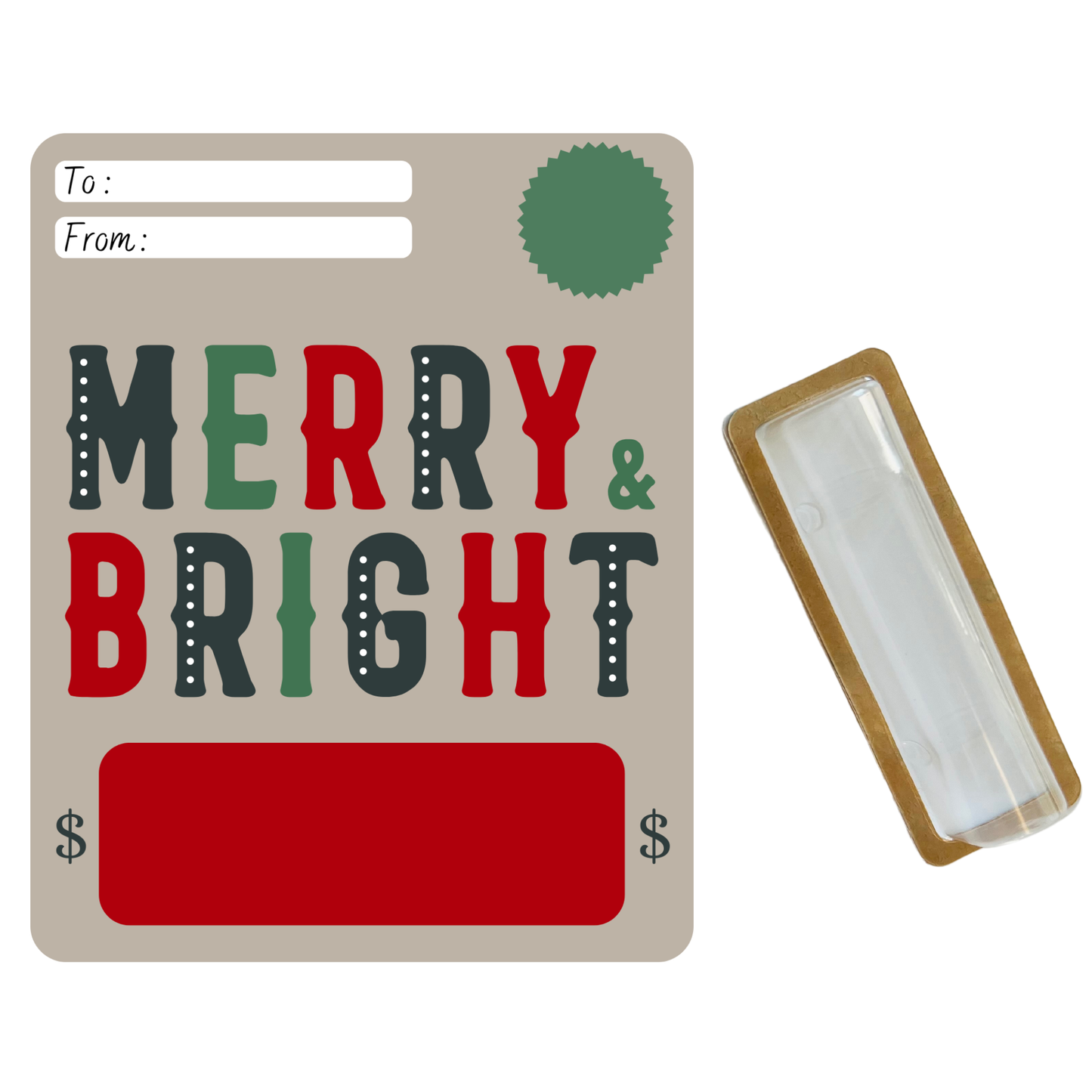 Merry & Bright - Generic Holiday Money Holder Card