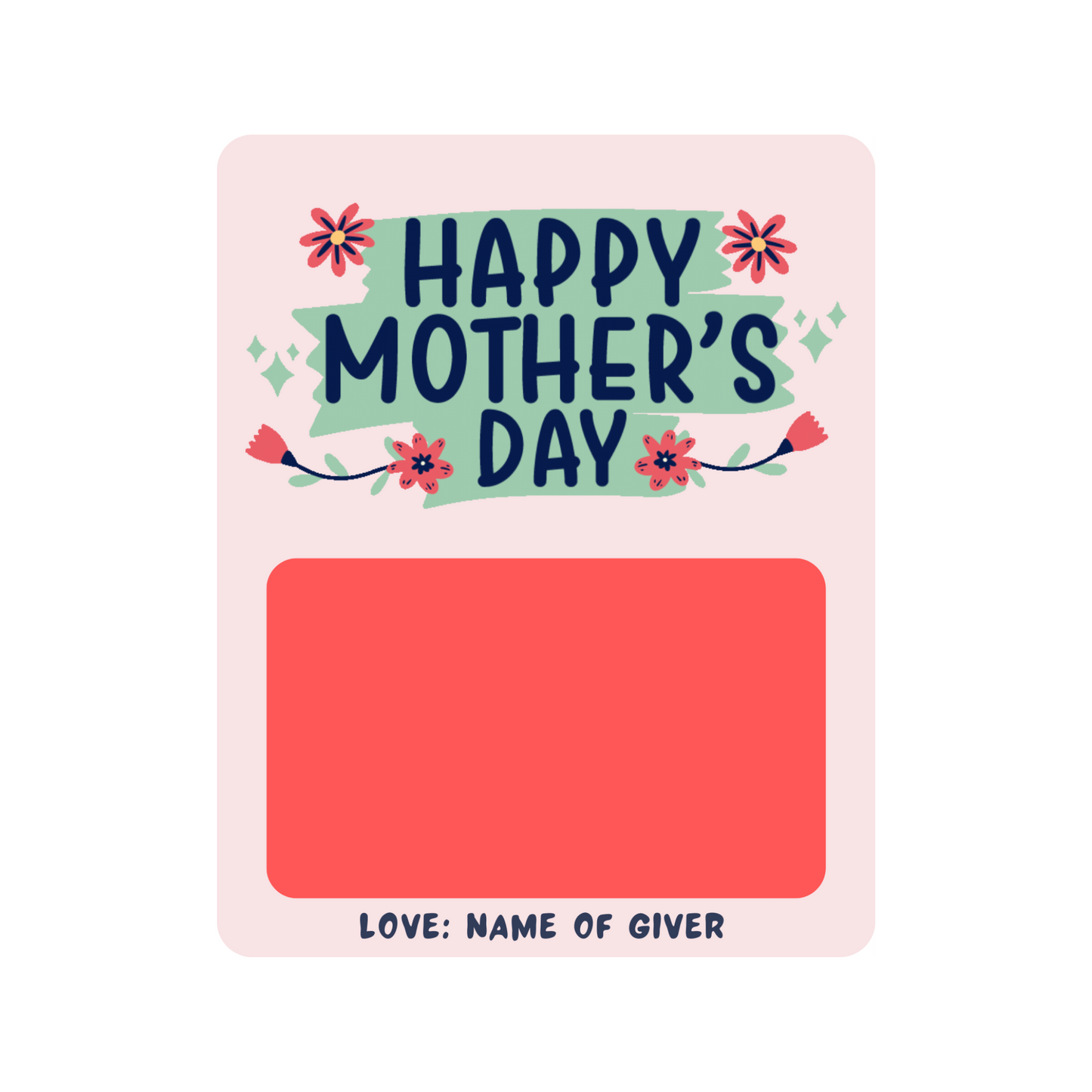 Personalized Happy Mother's Day Flowers Gift Card holder greeting card