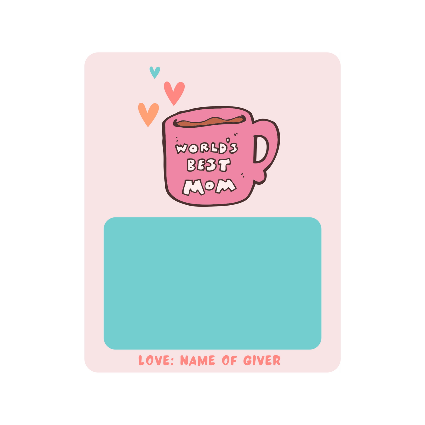 Personalized World's Best Mom Gift Card holder greeting card