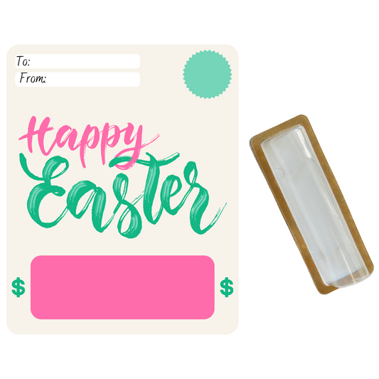 Pink & Green Easter Money holder greeting card