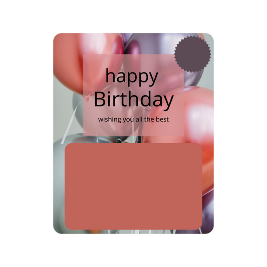Pink & Grey Balloon Gift Card holder greeting card