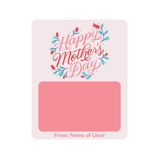 Personalized Pink Mother's Day Gift Card holder greeting card