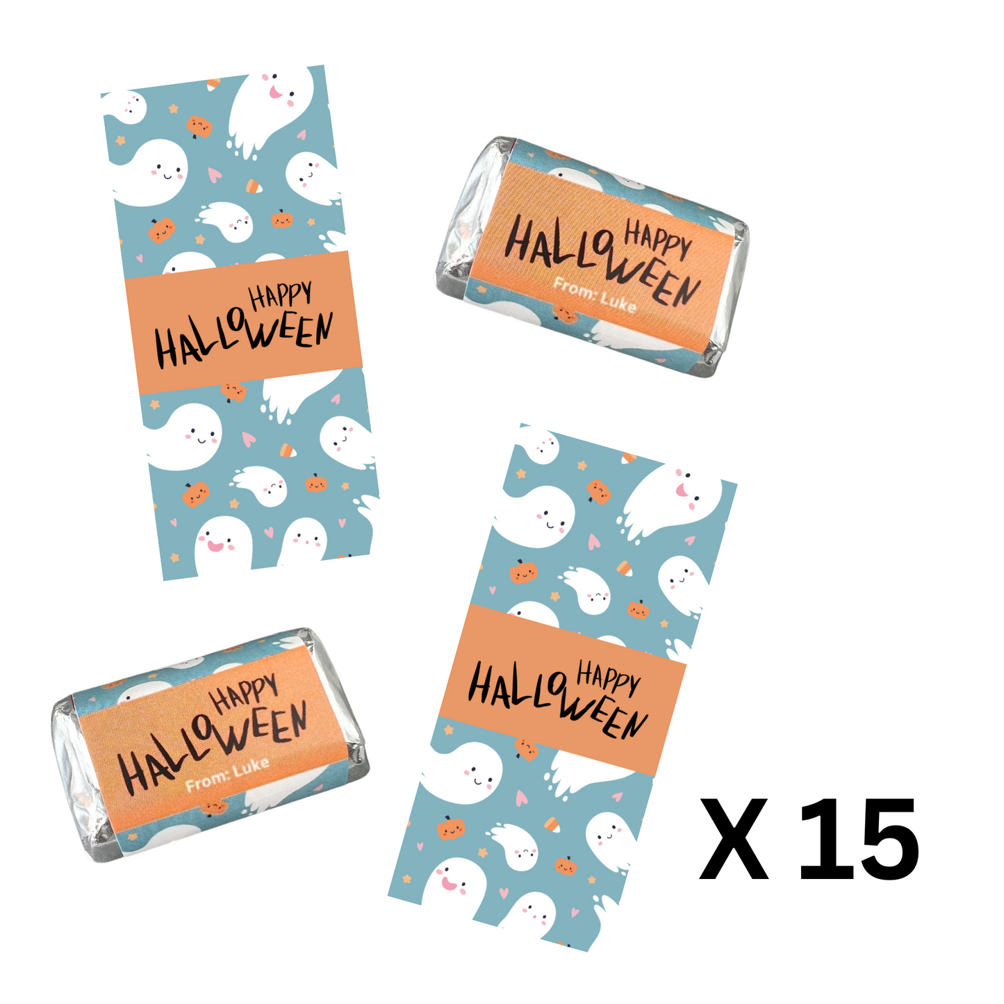 Halloween mini Hershey's candy wrappers x 15