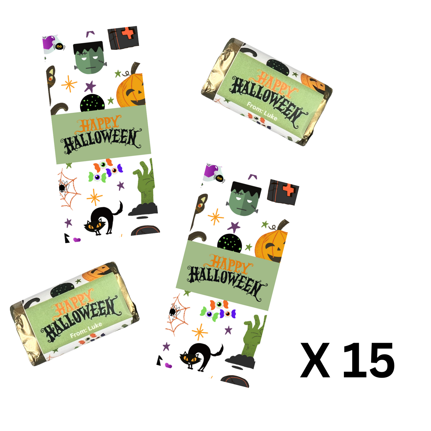 Halloween mini Hershey's candy wrappers x 15