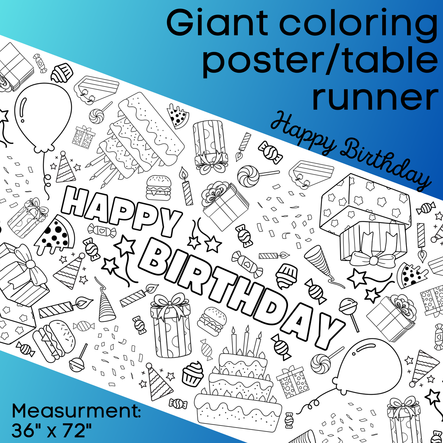 Giant Coloring Poster/ Table Cover