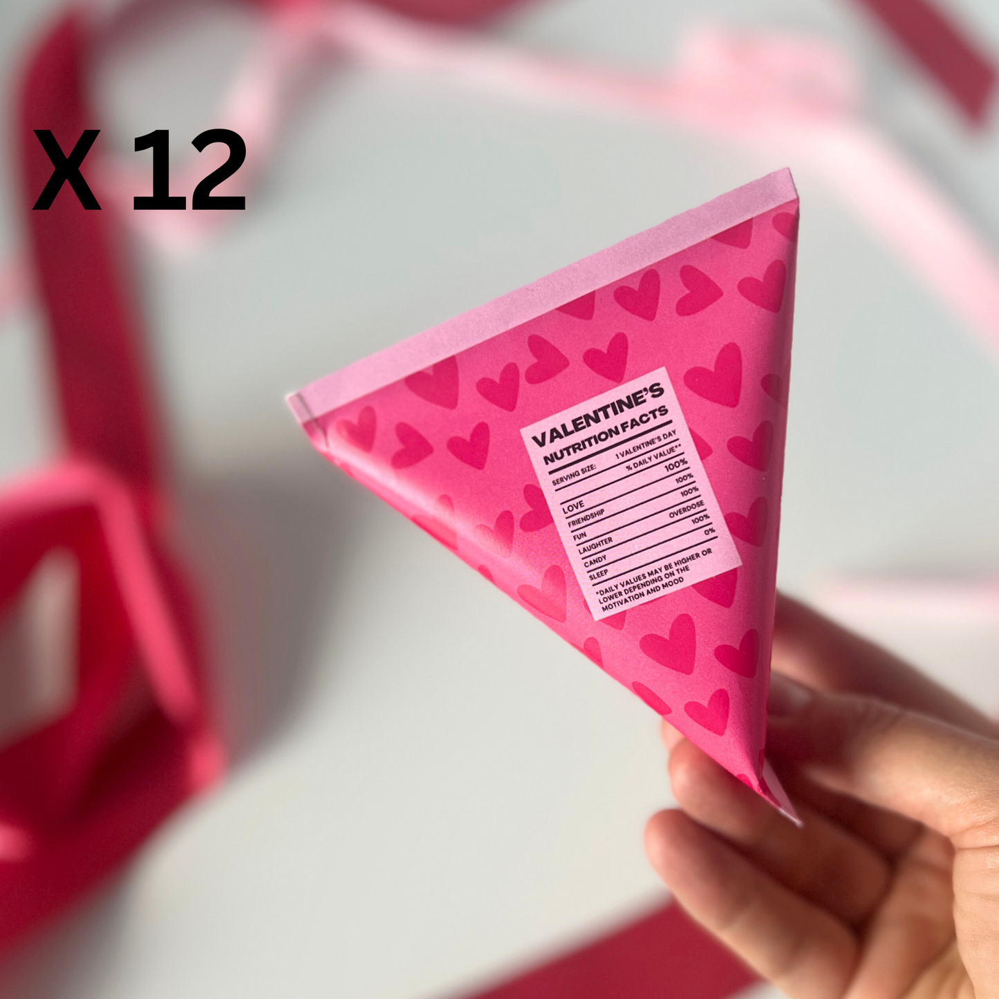 Valentine's Day Triangular Party Packs (12 units) - UNFILLED