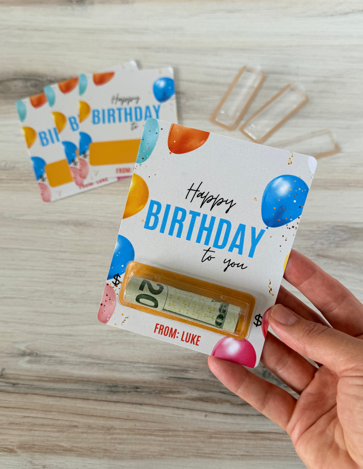 Personalized Birthday Balloons Money holder bundle (Set of 4)