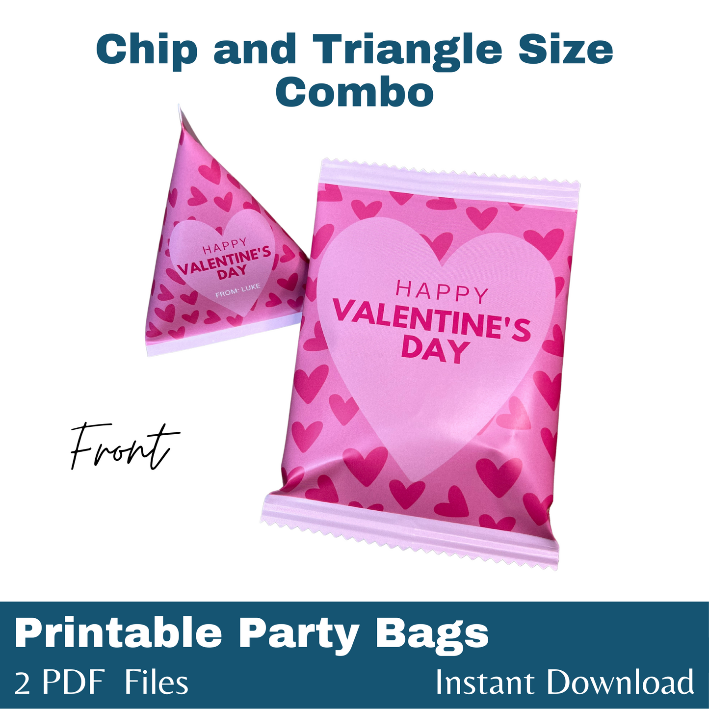 Personalized Pink Valentine's Party Bag Combo