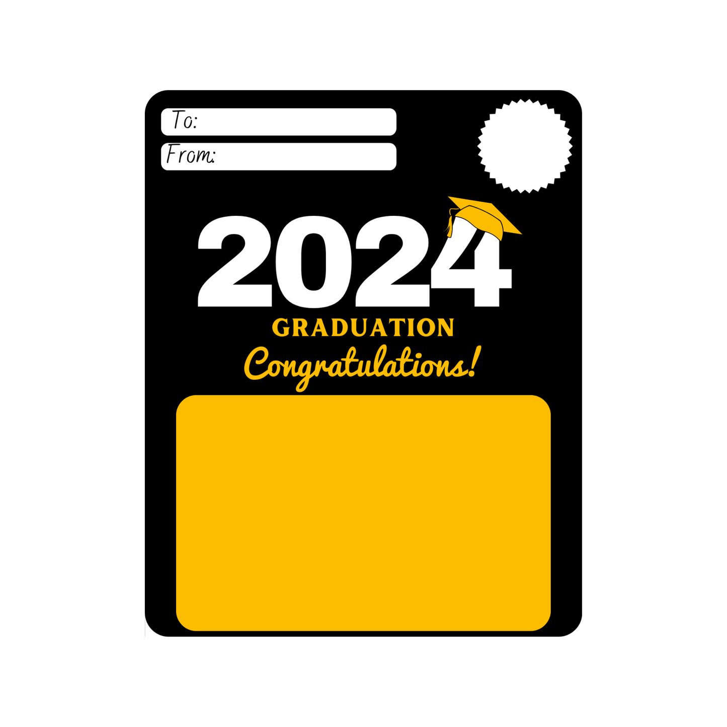 GENERIC - Black & Yellow Graduation Gift Card Holder Card