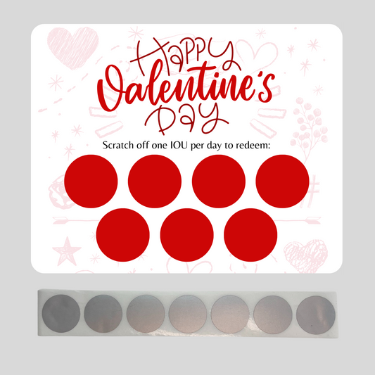 DIY Valentine's Day scratch card kit