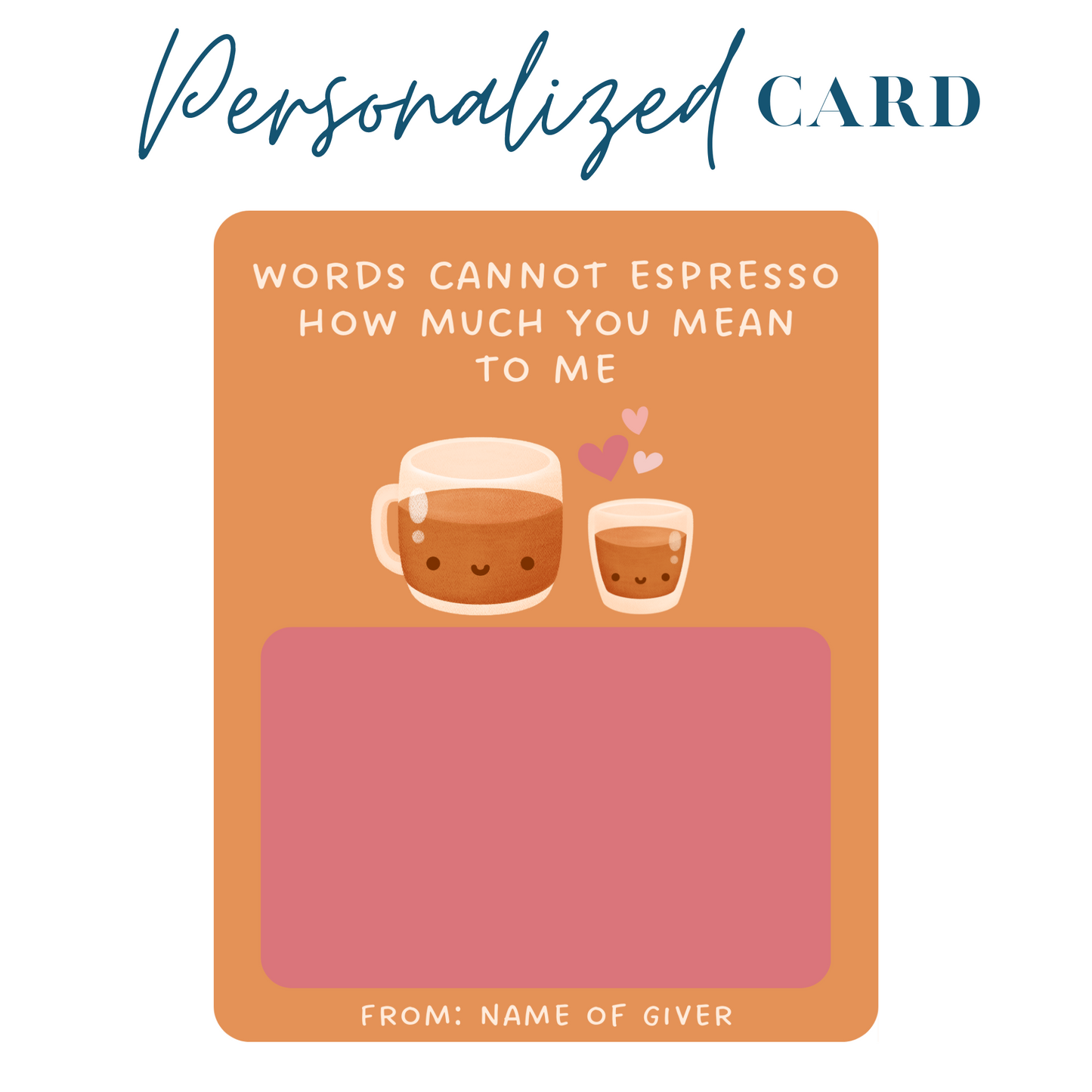 Words cannot Espresso Gift Card holder greeting card