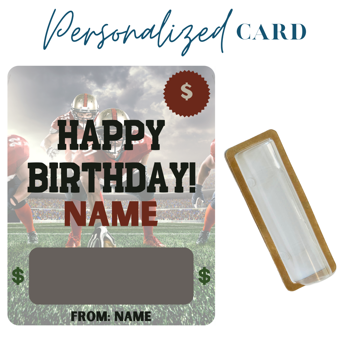 Football Birthday Money holder greeting card