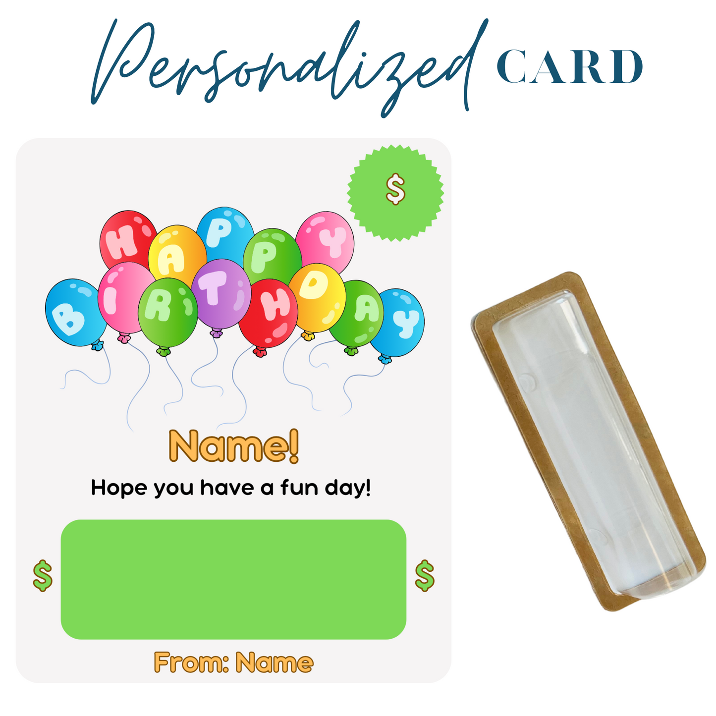 Birthday Balloons Money holder greeting card