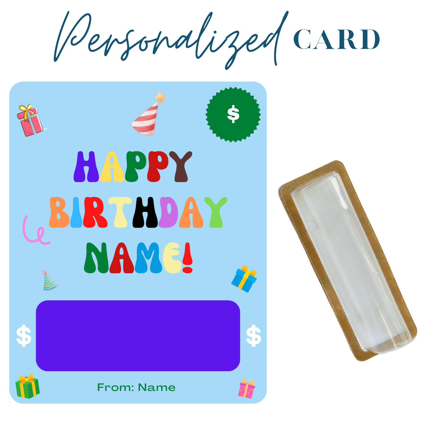 Retro Birthday Money holder greeting card