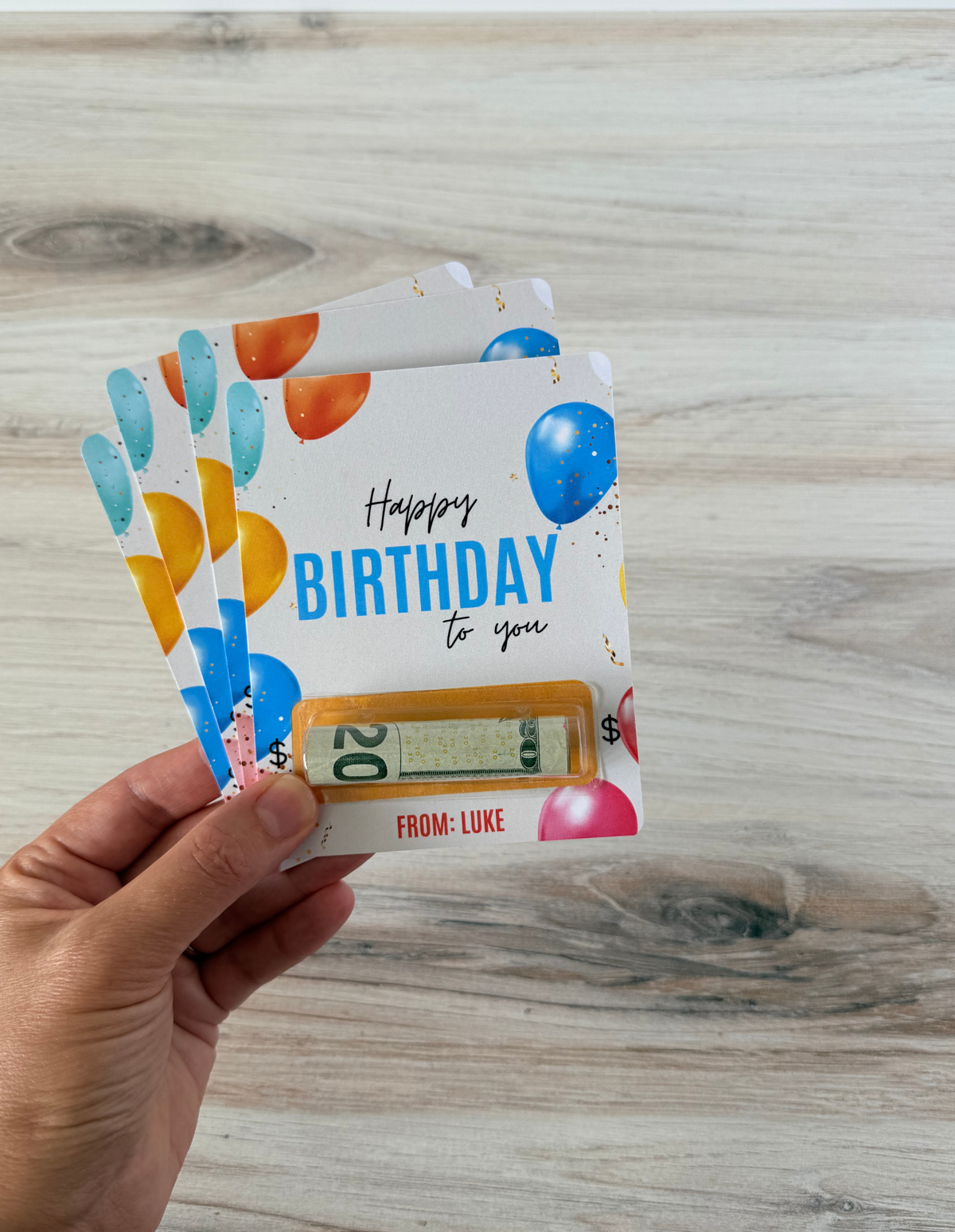 Personalized Birthday Balloons Money holder bundle (Set of 4)