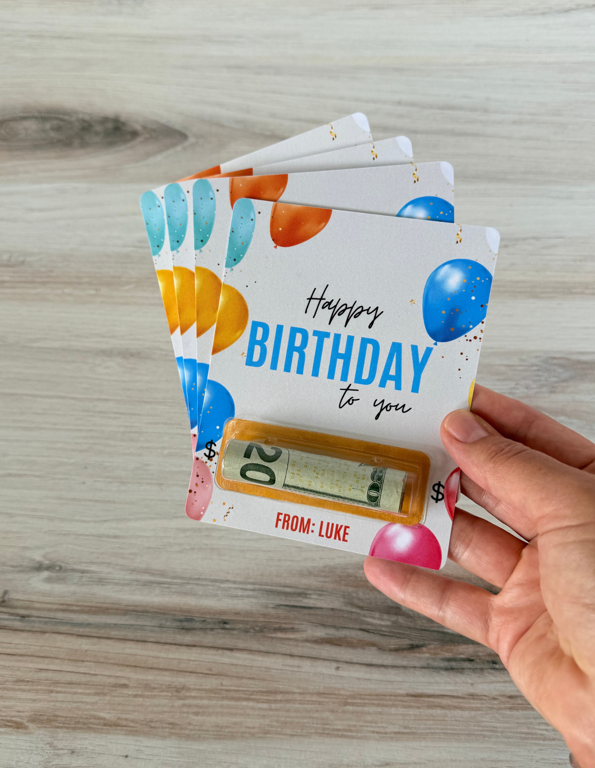 Personalized Birthday Balloons Money holder bundle (Set of 4)