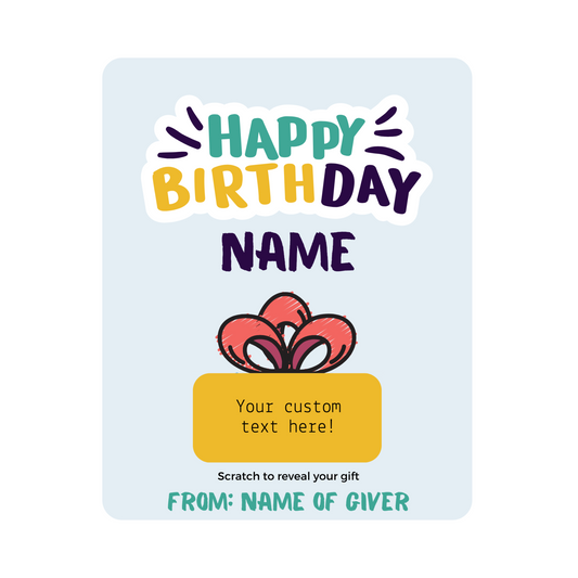 Teal Birthday Scratch Greeting Card