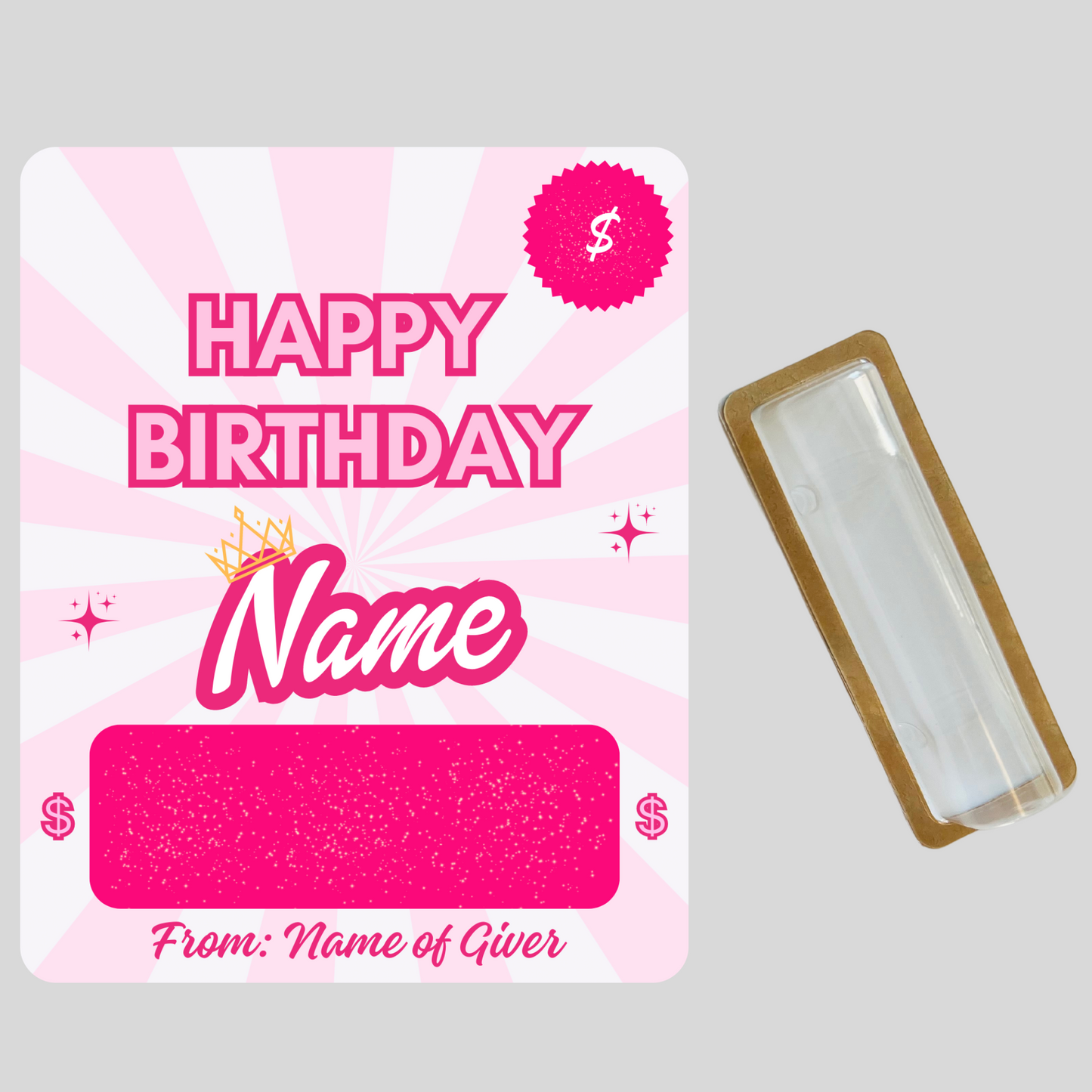 Barbie Inspired - Personalized Money holder card