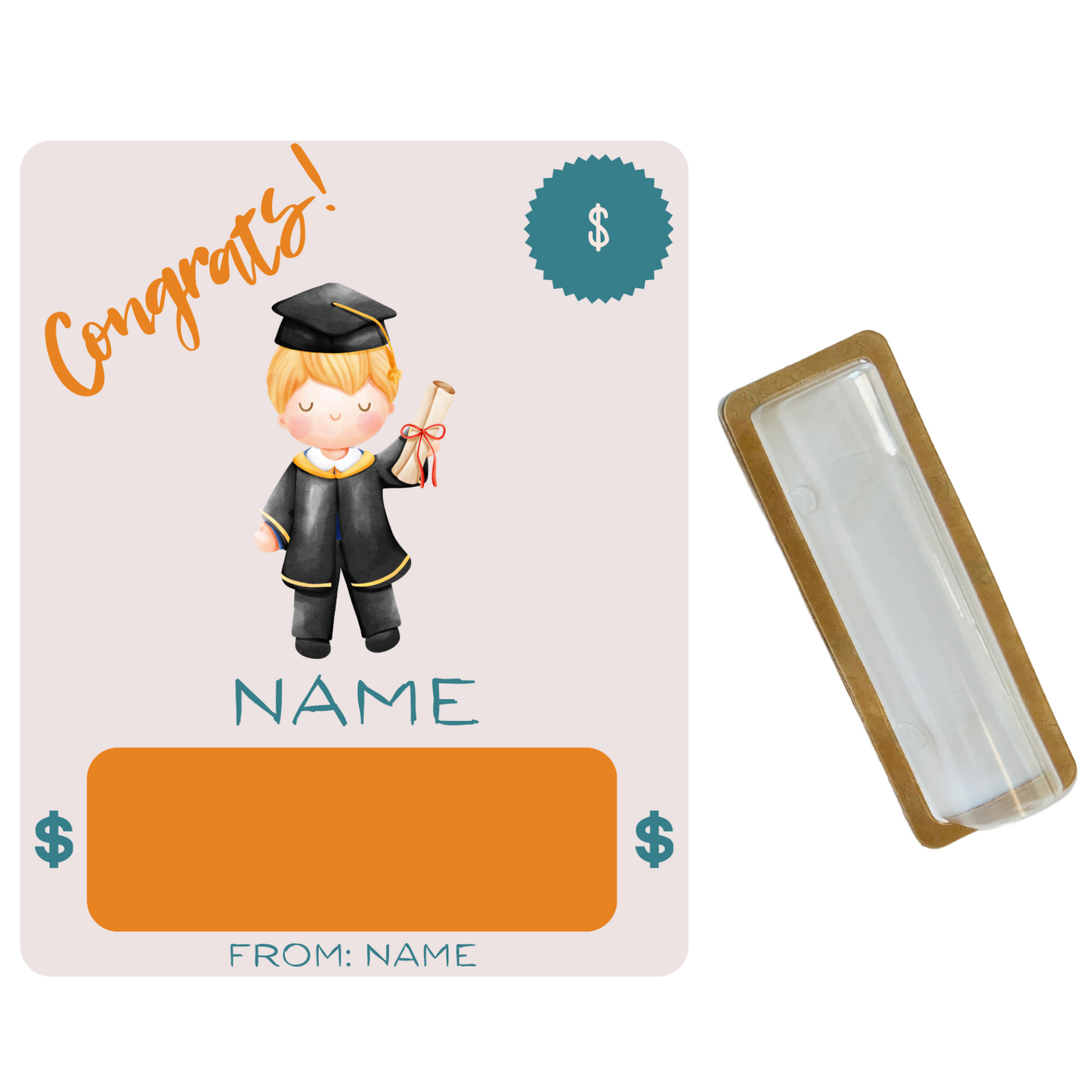 Boy 3 Graduation Money holder card