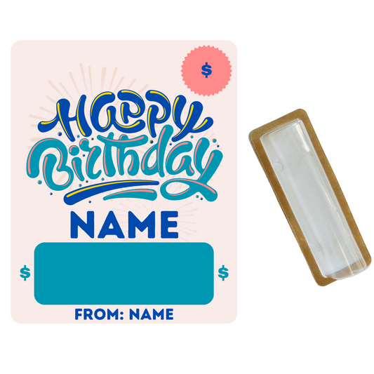 Personalized Bubble Birthday Money holder card