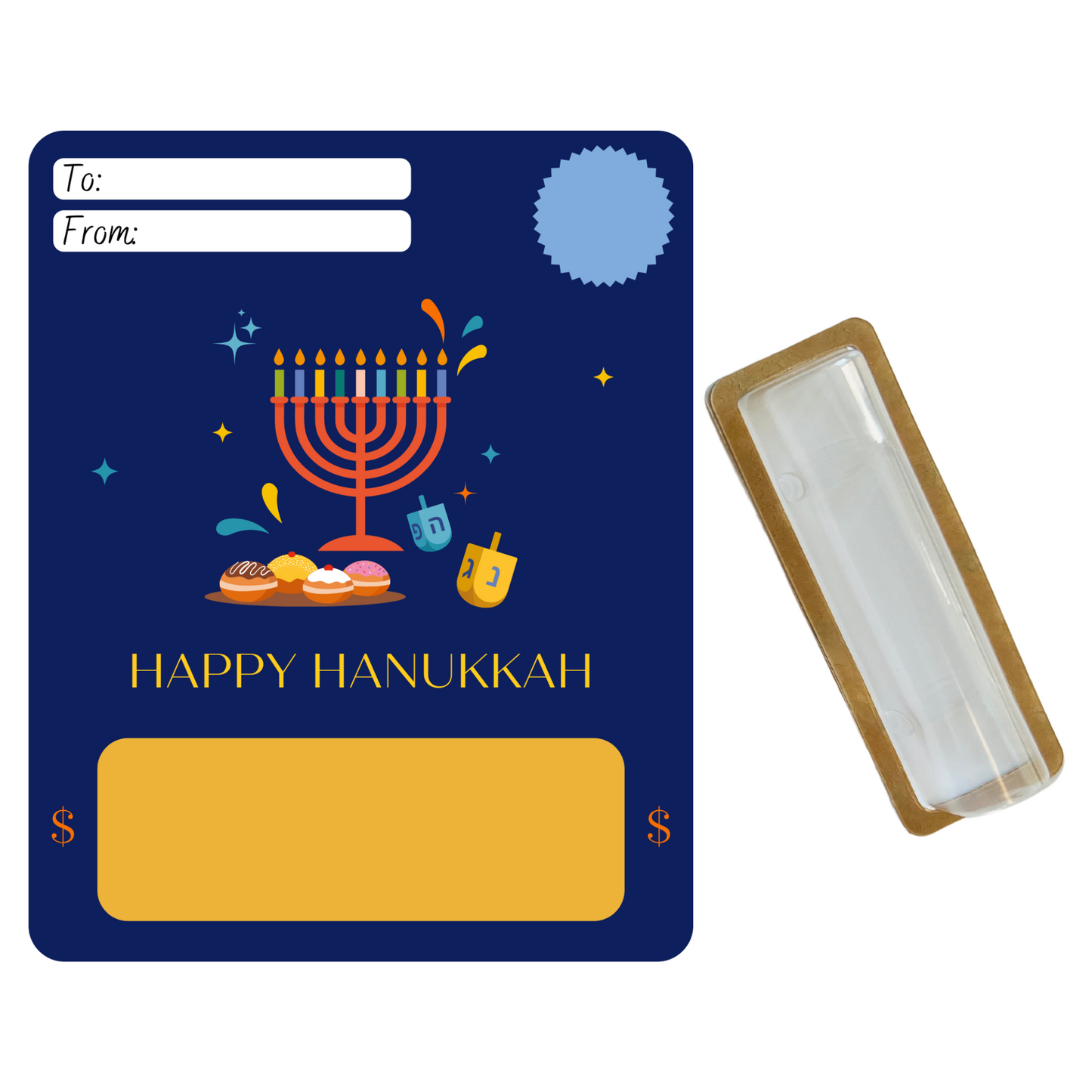 Hanukkah Menorah Money holder card