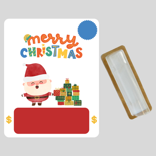 Colorful Santa Merry Christmas Money holder greeting card