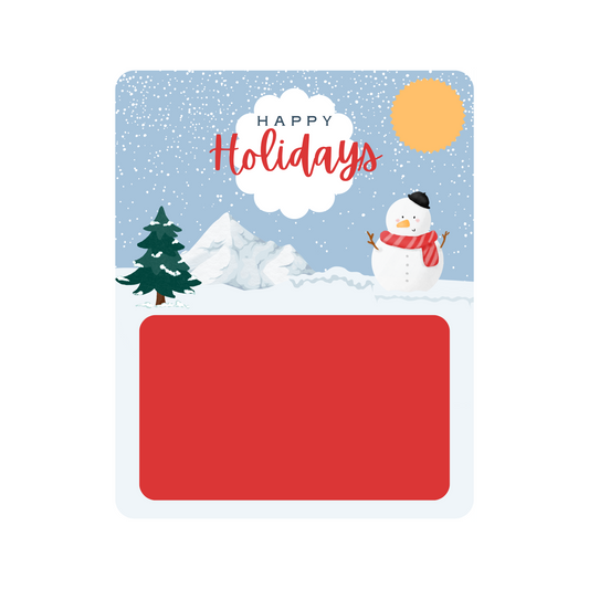 Happy Holidays Snowman Gift Card holder greeting card