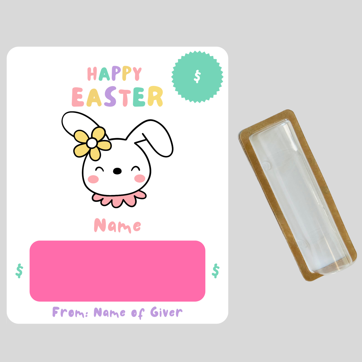 Easter Bunny - Personalized Money Holder Card