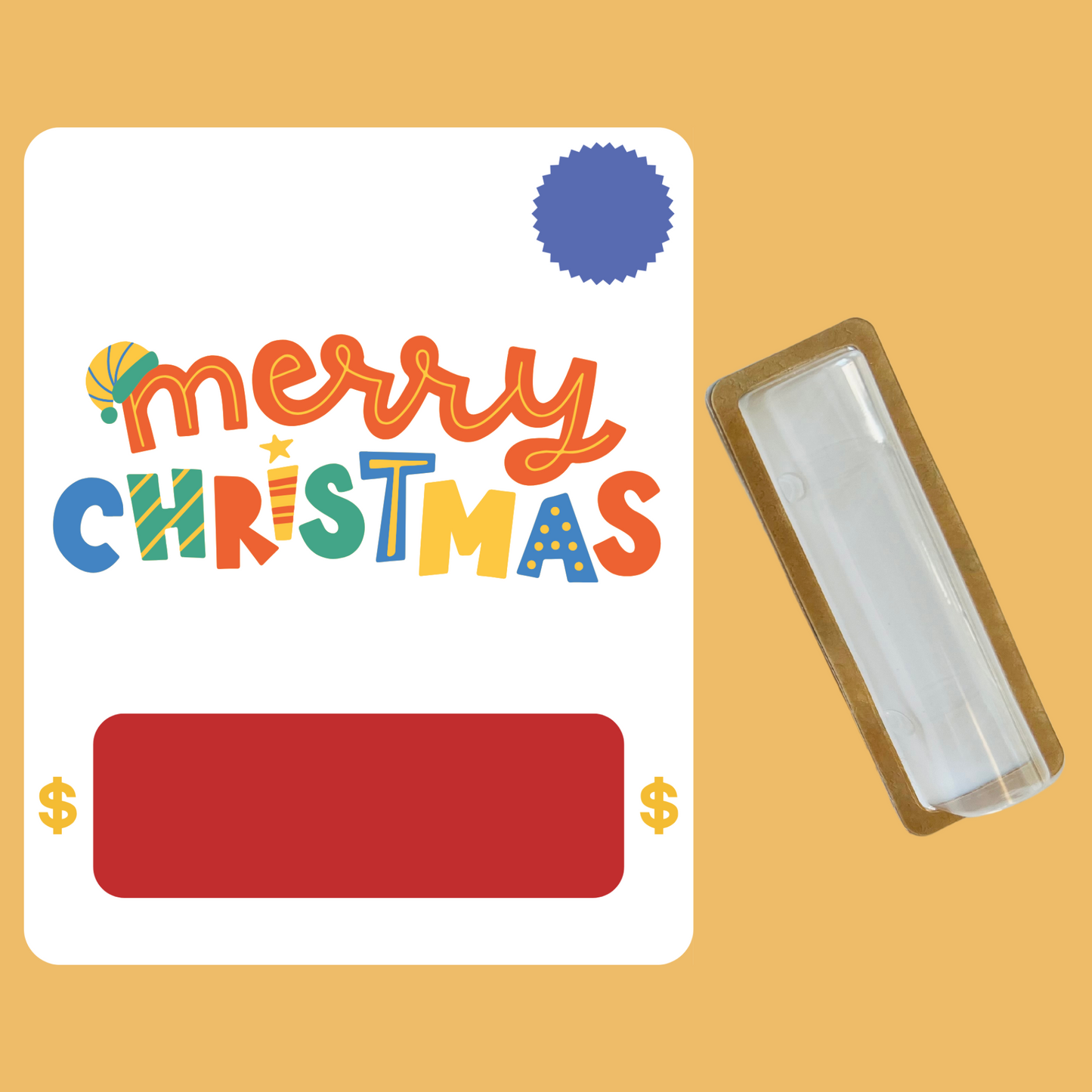 Festive Merry Christmas Money holder greeting card