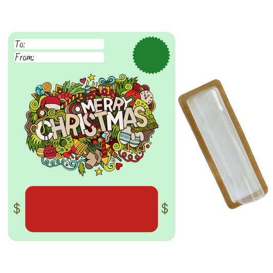 Green Merry Christmas Money holder greeting card