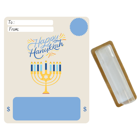 Blue & Yellow Hanukkah Money holder greeting card